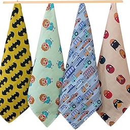 Zikku Kids Cotton Handkerchief with Funky Designs, 100% Cotton, Set of 4-image-10