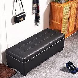 MTK WOOD PLAZA=Faux Leather Storage Ottoman Bench, Sofabench,Sofa couches,2 Seater Sofa Couch,Puff Puffy foodstuff foodstool Rectangular End of Bed with Storage, for livingroom-image-70