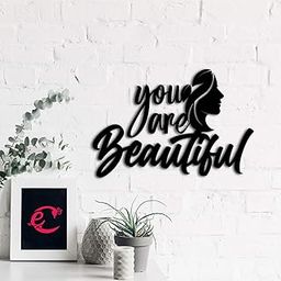 eCraftIndia You are Beautiful Woman Black Engineered Wood Cutout Wall Art Decor| Wall Decoration Items| Wooden Wall Decor Item| Home Wall Decor for Living Room Bedroom| Gift for Diwali Women's Day-image-70