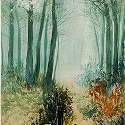 Acrylic painting, Forest, A5 sized, Ready to be framed, suitable for decorating home/office interiors-image-5