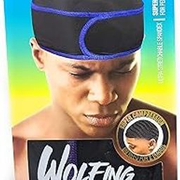 King J Wolfing Du-Strap #2030 Stringless DuRag Compressing Cap(Black/Purple)-image-53