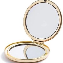 Magnifying Compact Mirror for Purses with 2 x 1x Magnification,HREW Folding Mini Pocket Double Sided Travel Makeup Mirror,Perfect for Purse, Pocket and Travel,Gold-23