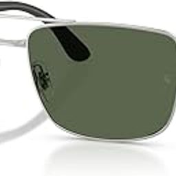 Unisex Polarized Green Lens Rectangle Sunglasses - 0RB3760I003/9A59-image-36