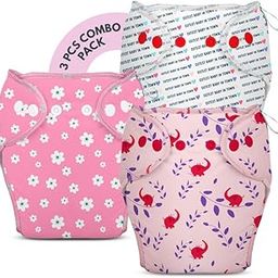 Bumberry New & Improved Smart Nappy For New Born Baby - Combo Of 3 (LXL |10-18 months) | Holds Upto 3 Pees With Extra Absorbtion & 100% Leak Protection All in One Cloth Diaper For Just Borns - Kit 2-20