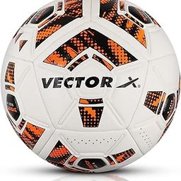 Vector X 12 Panel Synergy Thermofused Emboss PU Indoor/Outdoor Water-Resistant Football with SR Bladder, White-Orange, Size 5, Suitable for Match and Training for Adults 15+ Years-image-97