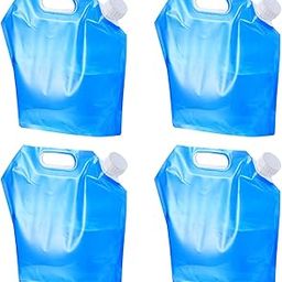 Yibaijia 4 Pack Water Container, 5L Collapsible Drinking Car Water Carrier Container, Outdoor Folding Water Bag for Sport, Hiking, Camping, BBQ, Picnic(Blue)-image-69