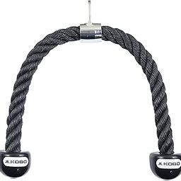 Kobo Tricep Rope for Gym : Tricep Rope Cable Attachment : Tricep Rope Cable Cross D Handle, Seated Row Grip, V Tricep Press Down Bar and Straight LAT Bar-18