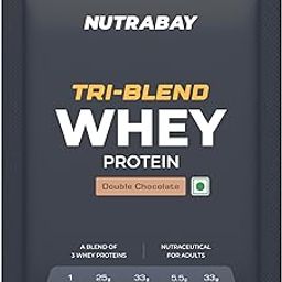 Nutrabay Gold Tri Blend Whey Protein Powder - 33gm, Double Chocolate | 25g Protein, 5.5g BCAA | Concentrate, Isolate, Hydrolyzed Protein | Muscle Growth & Recovery | Gym Supplement for Men & Women-image-21