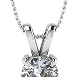 92.5 Sterling Silver American Diamond Brilliant Solitaire Pendant for Women-image-26