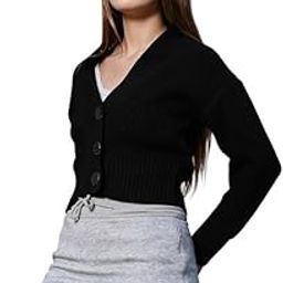 Women's Acrylic V-Neck Cardigan for Casual Wear | Long Cuffed Sleeves | Button Closure | Sweater Crafted with Comfort Fit for Everyday Wear-image-11