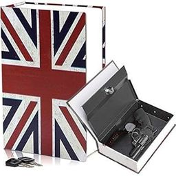 Book Style Money Cash Locker Jewellery Home Safe Box (240x155x55mm, Random Design/Pattern)-18
