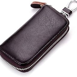 Ubervia Leather Key Holder Bag with 2 Card Slot & 6 Hooks & 1 Access Card,Key Case Car Key Holder Wallet for Men Women-image-8