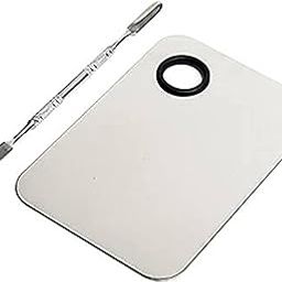 Avni Beauty Stainless Steel Cosmetic Makeup Mixing Plate with Spatula Tool (Square)-picture-55