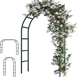 Homvexi Metal Garden Arch Trellis for Climbing Plants - Adjustable Sizes - Wedding & Event Decoration - Durable Army Green Frame, Garden Decoration Items for Indoor/Outdoor Use (Dark Green)-30