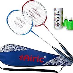 Airic Isometric Blaster Staunch Rackets (Set of 2) with 3 Plastic Shuttles and Cover Badminton Kit (Multicolor)-picture-10
