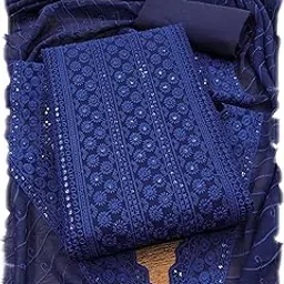nayanthara trends Women's Georgette Chikankari Work Untitched Dress Material-picture-6