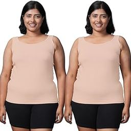 Adira | Plus Size Inner Tank Top Women | Plus Size Inner Tank Tops | Wide Fabric Shoulder | Round Neckline | Offers Full Coverage | Pack of 2-image-28