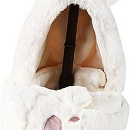 3 in 1 Women's Hooded Scarf Paw Gloves Hat Headscarf Winter Cute Animal Hat White-86