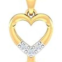 18KT Yellow Gold Heart&Key Pendant for Women-image-21