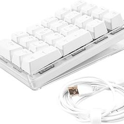 Mechanical Numeric Keypad Switch Wired Gaming Keypad Crystal Case White Backlit 21 Keys Numpad Portable-14