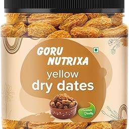GORU NUTRIXA Dried Dates Yellow 1KG | Sukha Khajoor | Peela Khajoor | Kharik | Kharak | Kharek | Pila Chuara | Natural & Healthy Superfood Chhuara | Rich in Nutrients & Fiber-image-54