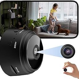 GARYVIZ WiFi Camera 360° Security Camera for Home Outdoor High HD Focus Magnet Mini WiFi Magnetic Live Stream Night Vision IP Wireless 1080P Audio Video CCTV Camera (Small Magnet) BVCFHT-0