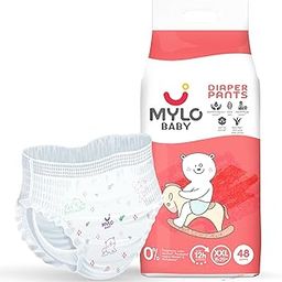 Mylo Baby Diaper Pants (XXL) Size 15-25 kgs (48 count) Leak Proof | Lightweight | Rash Free | 12 Hours Protection | ADL Technology | with Aloe Vera Lotion-32