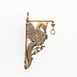 Brass Peacock Wall Brackets, Handcrafted Ornate Wall Decor, Traditional Brass Corbels for Home, Temple & Antique Interior Accents, Pack of 1-image-68