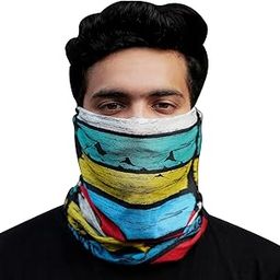 WANDERLOOMS Multicolors Bandana Mask for Men to Cover Face & Head | Printed Bandana for Men Hair | Multifunctional Bandana for Men Bike Daily Commute | Bandana Scarf for Men & Women Free Size-image-37