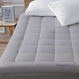 Sleepino Hotel Quality Mattress Topper Quilted Fluffy Premium Cotton Finished Mattress Pad 1000-GSM Double Bed King Size 72 x 78 Inch Quilted Topper for Best Sleeping - (6x6.5 Feet_Silver Grey)-image-92