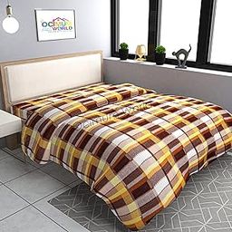 MORADO Double Bed Woolen Fabric Checkered Quilt Cover/Duvet Cover/Rajai Cover/Blanket Cover for Winter (90×100 Inches, Brown)-image-27