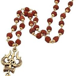 Mahakal Locket with Rudraksha Mala, Trishul Damru Pendant, Spiritual Shiva mala-image-66