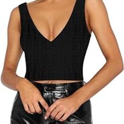 Women's Designer Blouse V Back Ribbed Knit V Neck | Slim Fit Sleeveless Strappy Workout Cami Tank Top Blouse for Girls L978 3004-image-82