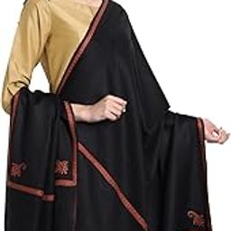 Kashmiri Shawl for Women, Pashmina Style Fine Kingri Embroidery Wool Shawls for Winter-picture-27