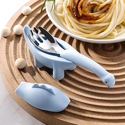ONE AND ONLY Stainless Steel Feeding Spoon Cutlery for Babies with Soft Silicone Handle | Washable and Reusable Cutlery with Silicone Dinosaur Shape | Non-Toxic, PVC Free, Food Safe and BPA Free-28