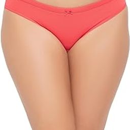 Women's Cotton Low Waist Outer Elastic Bikini Panty in Red-image-7