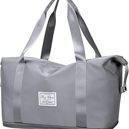 Large Capacity Folding Travel Bag Lightweight Waterproof Carry Luggage Bag Travel Duffle Handbags Travelling Bag for Women and Men (Grey)-image-31