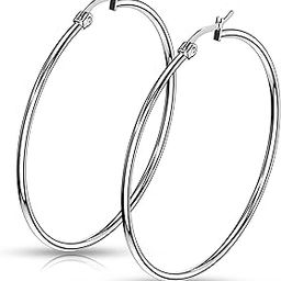 No Tarnish No Rusting Everyday 50mm Hoop Earrings for Women and Girls (ER0523)-image-16