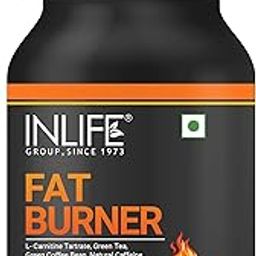 INLIFE Fat Burner Supplement for Men Women with L-Carnitine, Green Tea, Green Coffee Bean, Natural Caffeine, L-Theanine, Piperine Extract - 60 Vegetarian Capsules (Pack of 1, 60)-23