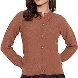 Acrylic Blend Stardust Women Full Sleeve Front Open Sweater-image-9