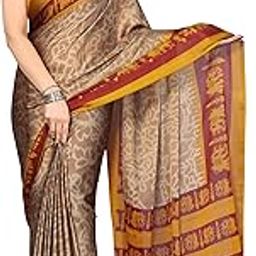 Women's Chiffon Ikkat Abstract Printed Saree with Blouse Piece-image-49