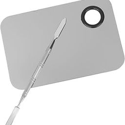 Brain Freezer Shiny Makeup Palette With Stainless Steel Round Shape Spatula, 100 g (Square Silver)-21