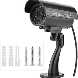 nikusaz Outdoor Sun Fake Security Camera with LED Lights,Imitation Camera with Warning Tag,Weatherproof Puppet CCTV Surveillance System for Indoor Outdoor Use-image-42