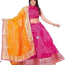 Traditional Ethnic Kota Doria Bandhani Lehenga Choli Set for Wedding and Ethnic FestivalEmbroidered Gota Patti Border Readymade Lehenga Chunni Set with Running Blouse-image-70