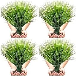 SATYAM KRAFT 4 Pcs Artificial Flower Wheat Grass for Home, Room, Office, Bedroom, Living Room and Craft Items, Wedding(Fabric) (Without Vase Pot) (Green, 39 cm)-image-95