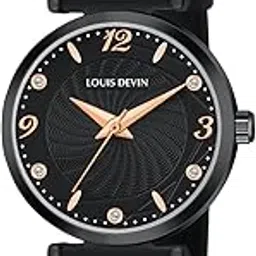 louis devin Brown/Black Silicone Strap Analog Wrist Watch for Women (Brown/Black Dial) | LD-LR187-picture-24
