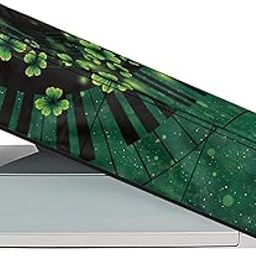 GLENLCWE Green Leaves Piano Carrying Case Cover with 3 Pockets for Home Cutting Machine Craft Tools and Accessories Dust Cover Protector Washable-image-1