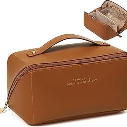 NicBex Leather Toiletry Bag, Transparent Waterproof Cosmetic Pouch, 25 x 20 x 15 cm, Multicolor-image-42