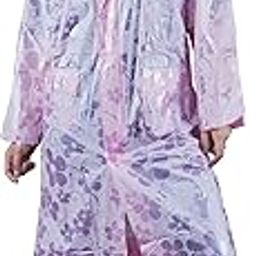 Raincoat for Women Ladies Lightweight Rain Jackets Self Design Knee Length Longcoat/Raincoat With Adjustable Hood-image-29