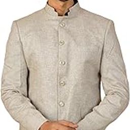 Mens Linen Cream Bandhgala-image-69